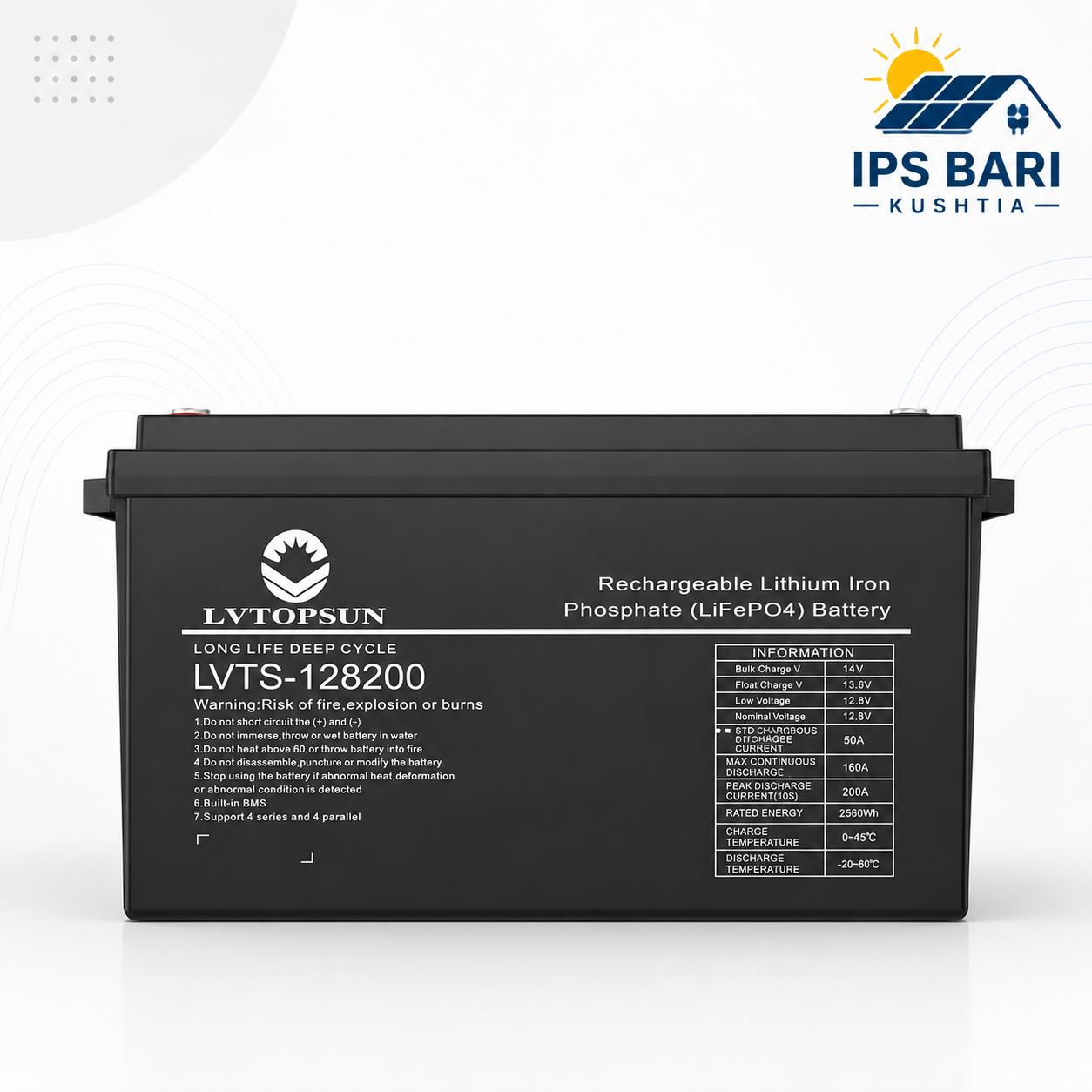 LVTOPSUN 12.8V 200Ah LiFePO₄ Lithium Battery Price in Bangladesh