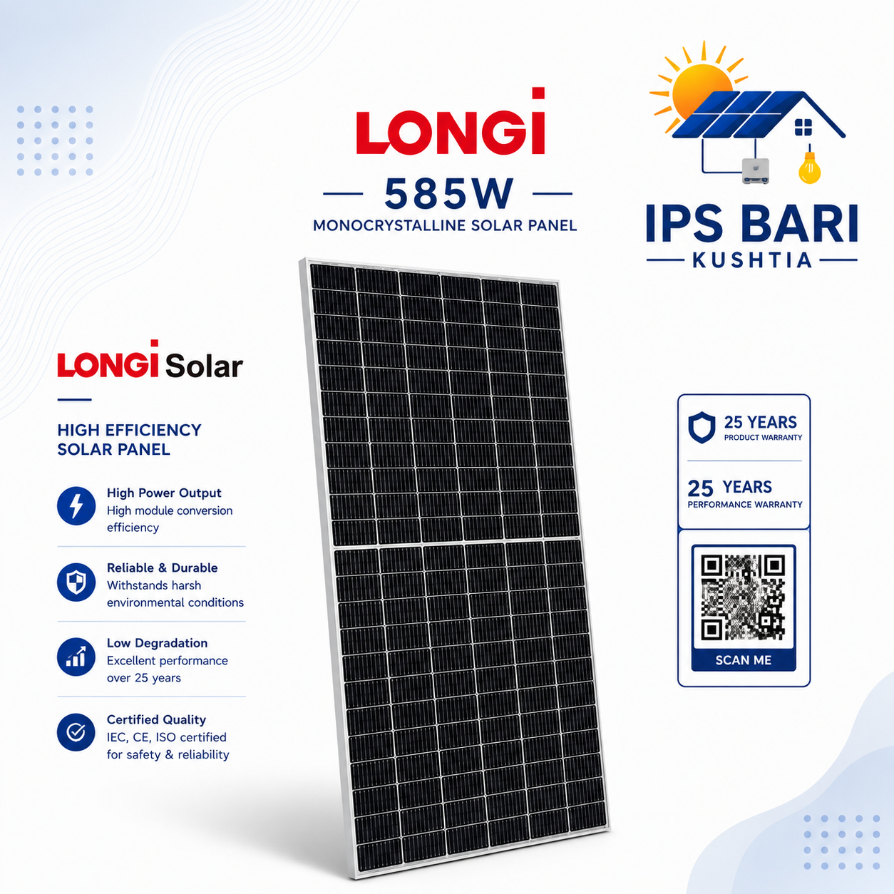 LONGi Hi-MO 6 Explorer LR5-72HTHF-585M 585W Solar Panel