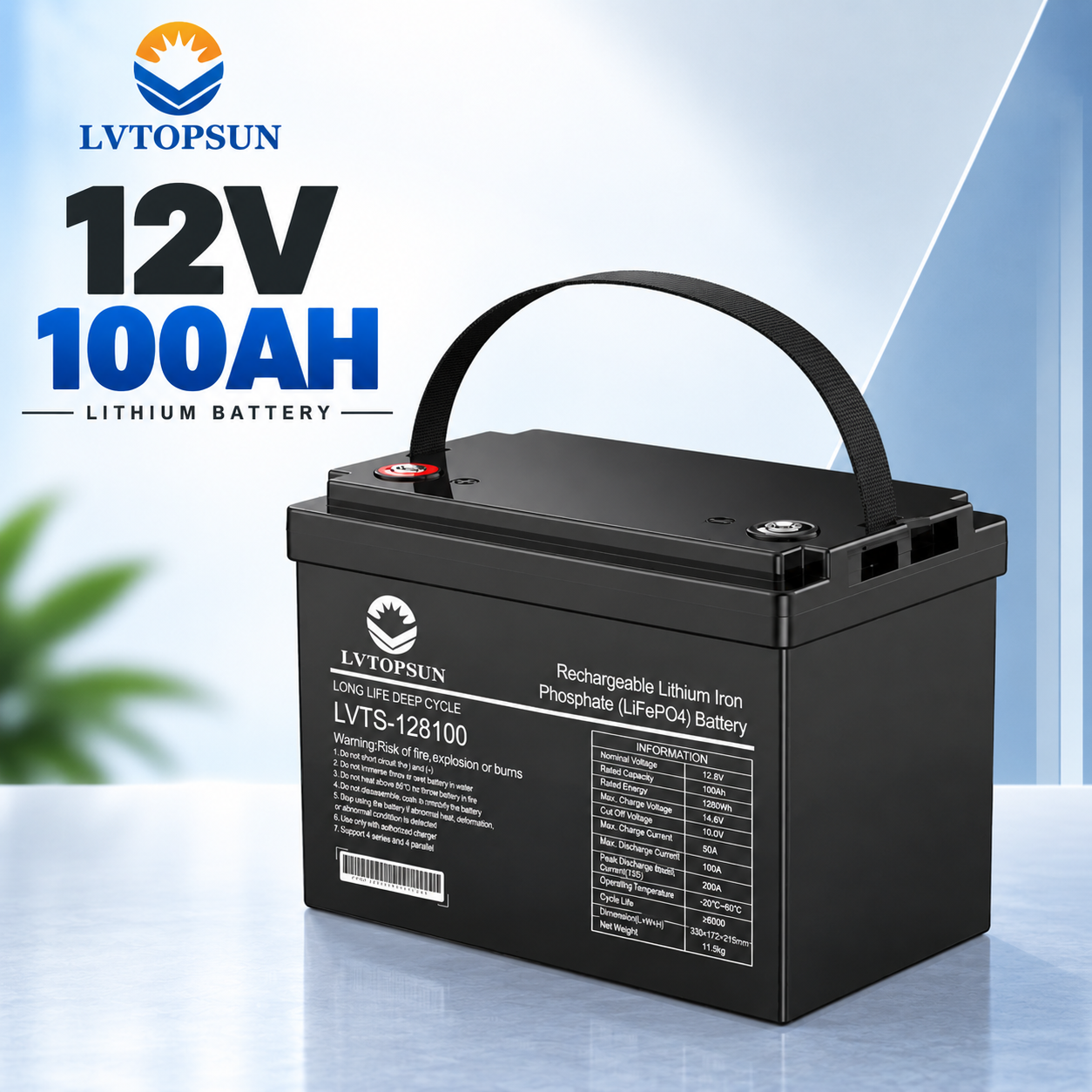LVTOPSUN 12.8V 100Ah LiFePO4 Lithium Battery Price in Bangladesh