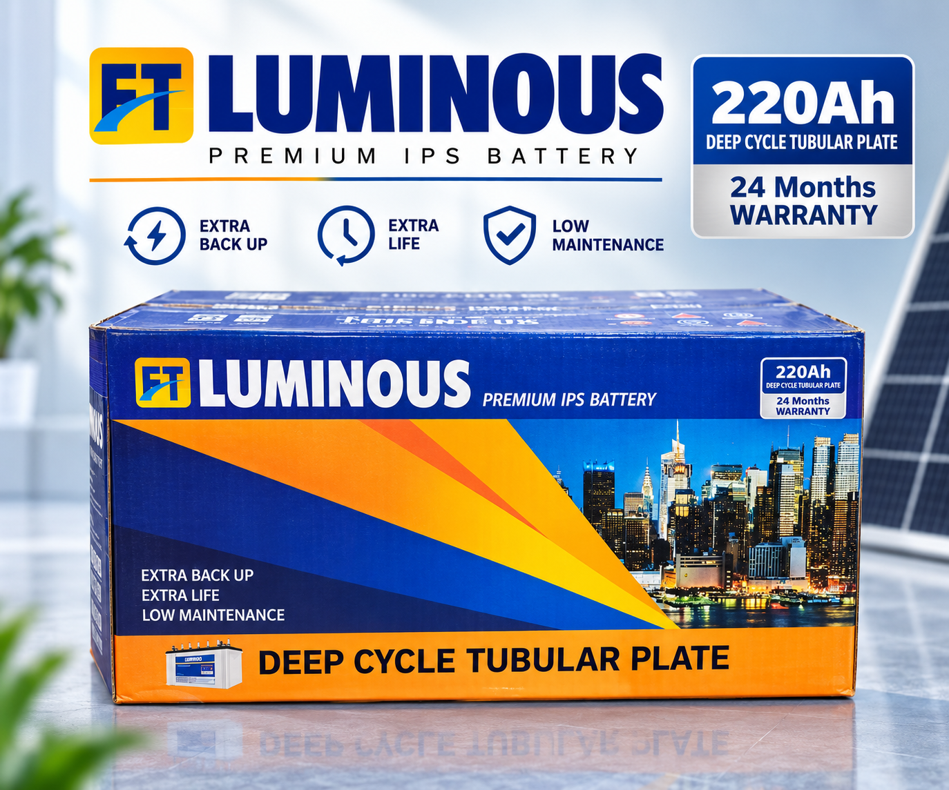 Luminous 220Ah Tubular Battery 12V IPS & Solar Battery Price in Bangladesh